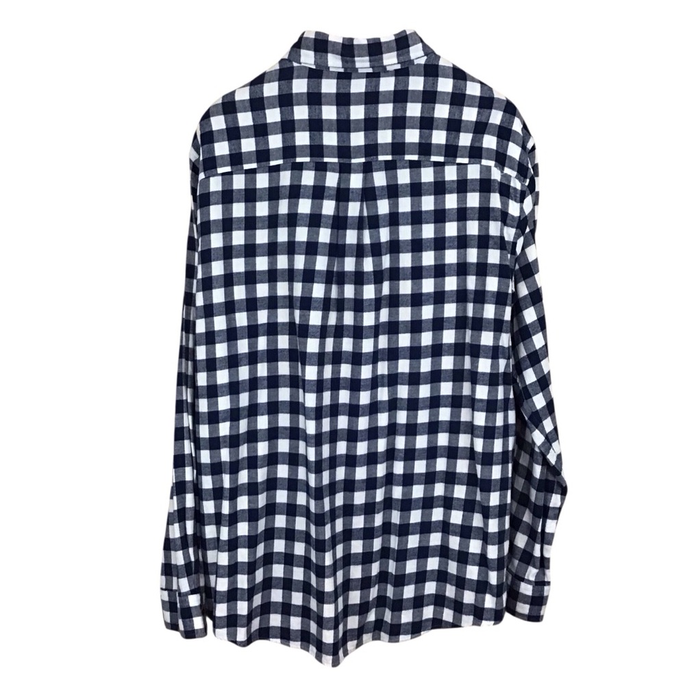 Chaps Performance Navy‎ and White Plaid Flannel Button Down Shirt XXL - Picture 3 of 8